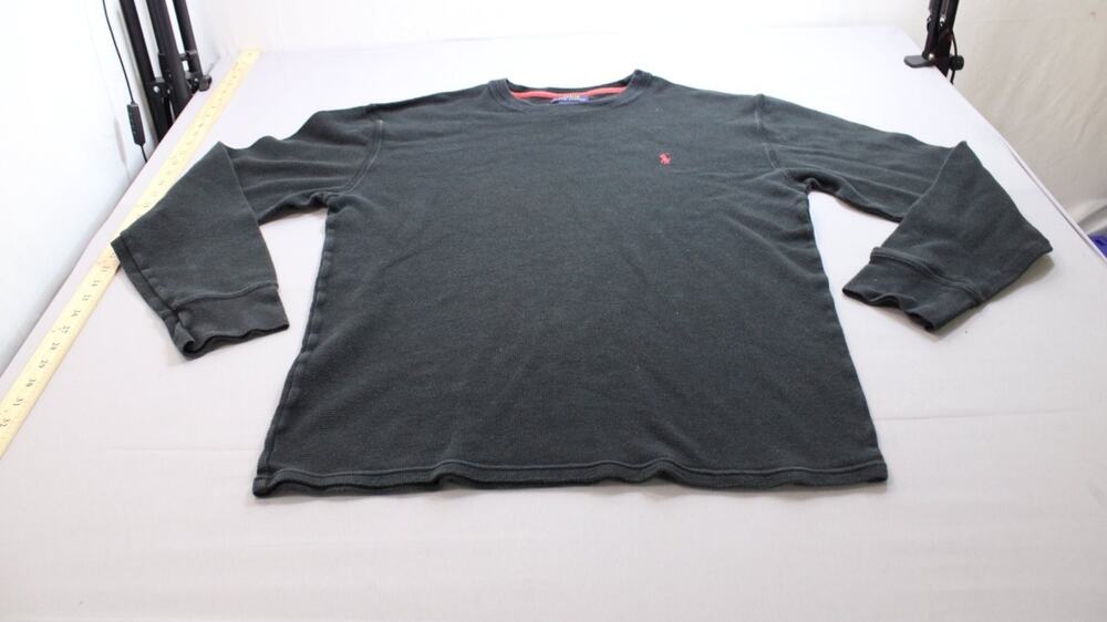 Polo Ralph Lauren T-Shirt Mens XL Black Crew Neck Long Sleeve Embroidered